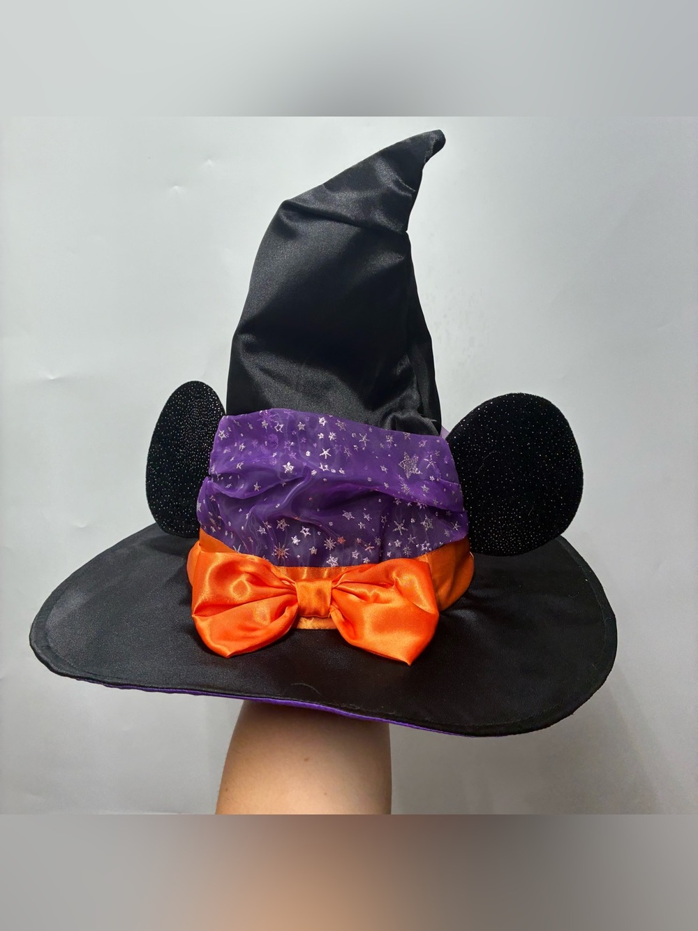 Minnie Mouse Black Halloween Witch Costume Hat Ears Dress Up For Kids One Size